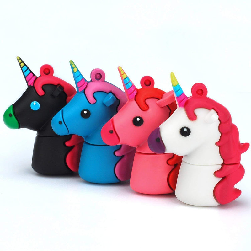 32GB Unicorn USB Flash Drive Pack of 4 Pendrives Kids Pen Drive Student Storage Zip Drive