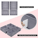 Homyfort Foldable Cloth Storage Box Closet Dresser Drawer Organizer Cube Basket Bins Containers Divider with Drawers for Underwear, Bras, Socks, Ties, Scarves, Set of 6, Grey