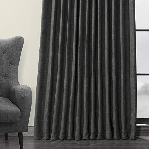 HPD Half Price Drapes BOCH-LN1857-84-DW Faux Linen Extra Wide Blackout Room Darkening Curtain, 100 X 84, Oatmeal