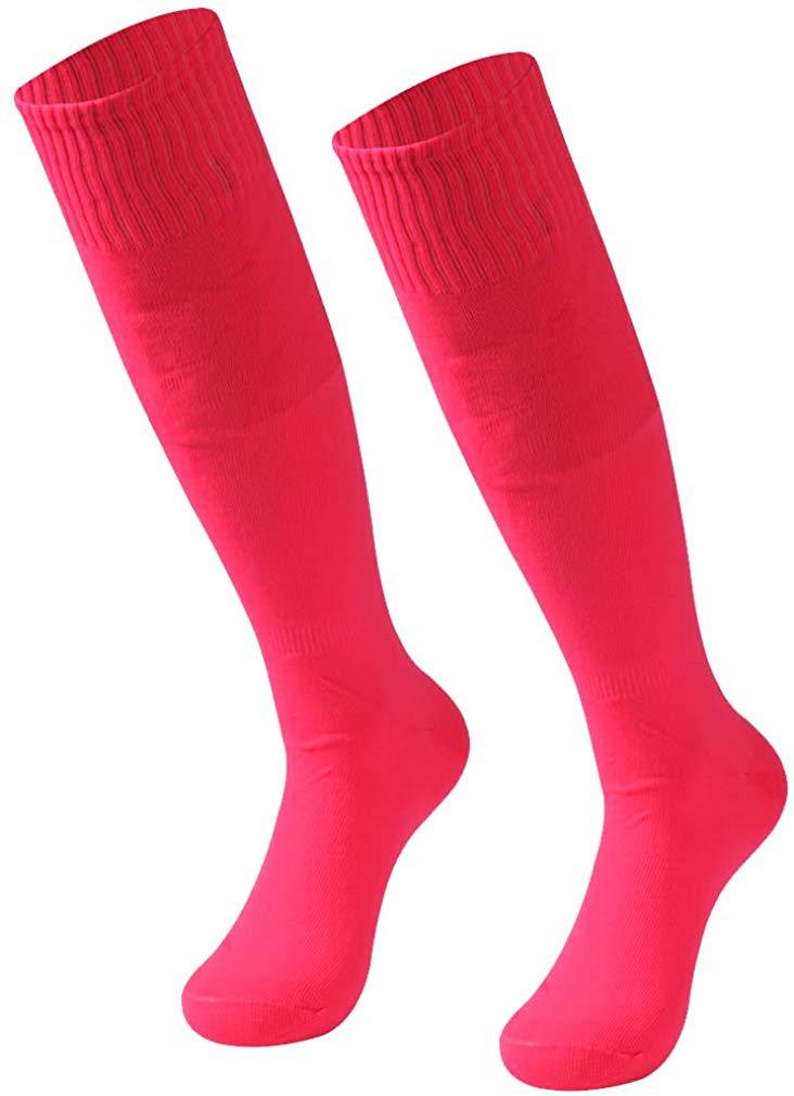 Soccer Socks, RTZAT Unisex Solid Knee High Tube Team Sports Football Socks, 2,6,12 Pairs