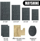 Office Marshal 16x24 Inches Non-Slip Bathroom Rug Shag Shower Mat Machine-Washable Bath Mats with Water Absorbent Soft Microfibers, 2 Pack, Black