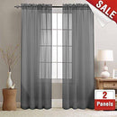 2 Panel Sheer Curtains White 84 inch Living Room Drapes Window Curtain Voile Sheers Linen Textured