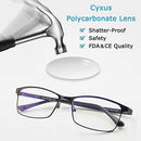 Cyxus Blue Light Blocking Computer Glasses [Better Sleep] Anti Digital Eye Strain Headache Video Eyewear (Blue Browline Frame)