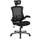 Flash Furniture Mid-Back Black Mesh Swivel Ergonomic Task Office Chair with Flip-Up Arms - BL-X-5M-BK-GG