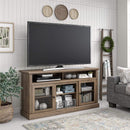 Ameriwood Home Chicago TV Stand with Fireplace, Rustic Gray