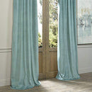 Half Price Drapes VPCH-184005-108-GRBO Signature Grommet Blackout Velvet Curtain, Natural Grey, 50 X 108