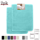 Clara Clark 2-Pack Bath Mat Set – Large and Small Bathroom Rug Set, Absorbent Memory Foam Bath Rugs, Non-Slip, Thick, Cozy Velvet Microfiber Bathrug, Plush Shower, Toilet Floor Bathmats Carpet, Black