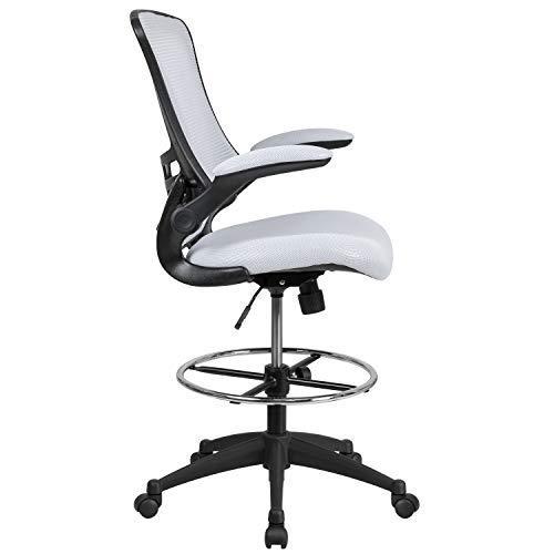 Flash Furniture Mid-Back Black Mesh Swivel Ergonomic Task Office Chair with Flip-Up Arms - BL-X-5M-BK-GG