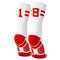 Classic Stripe Team Number Socks | Woven Mid-Calf | White & Red