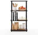 Furinno (99557BK/GY) Turn-N-Tube 4-Tier Multipurpose Shelf Display Rack - Black/Grey