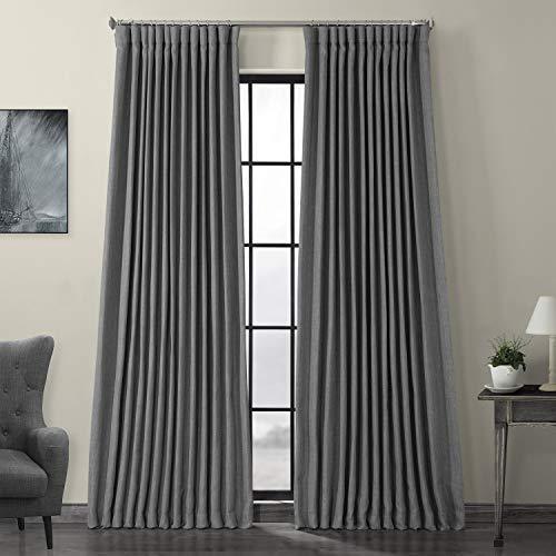 HPD Half Price Drapes BOCH-LN1857-84-DW Faux Linen Extra Wide Blackout Room Darkening Curtain, 100 X 84, Oatmeal