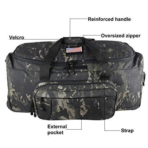 ARMYCAMOUSA Military Tactical Wheeled Deployment Trolley Duffel Bag Heavy-Duty Camping Hiking Running Trekking