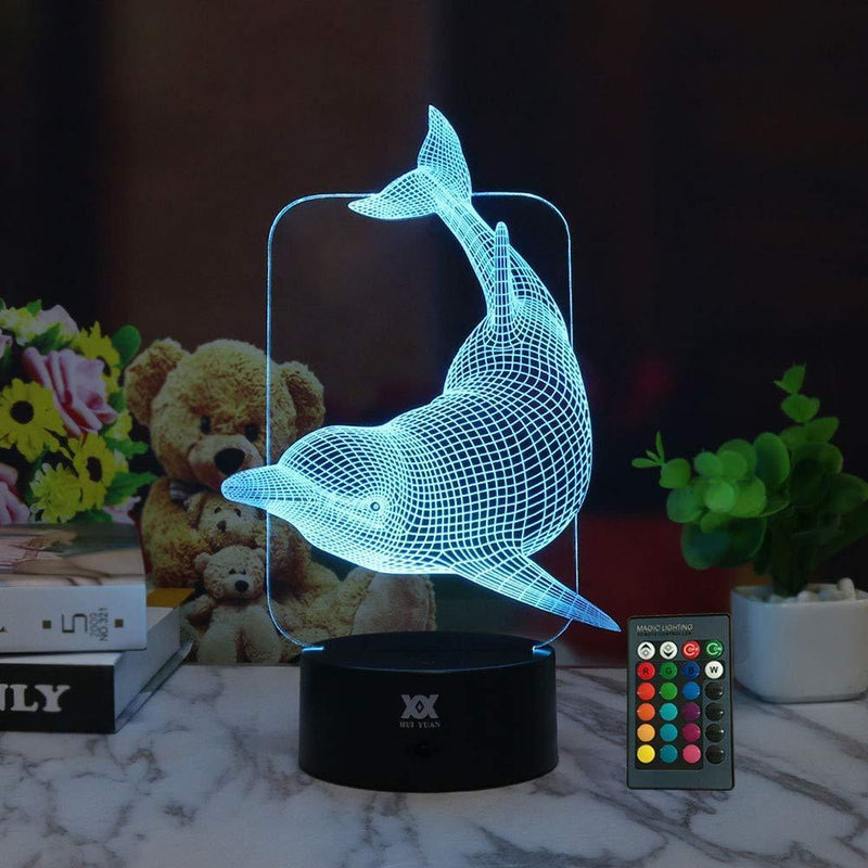3D Illusion Animal Giraffe Remote Control LED Desk Table Night Light Lamp 7 Color Touch Lamp Kiddie Kids Children Family Holiday Gift Home Office Childrenroom Theme Decoration by HUI YUAN