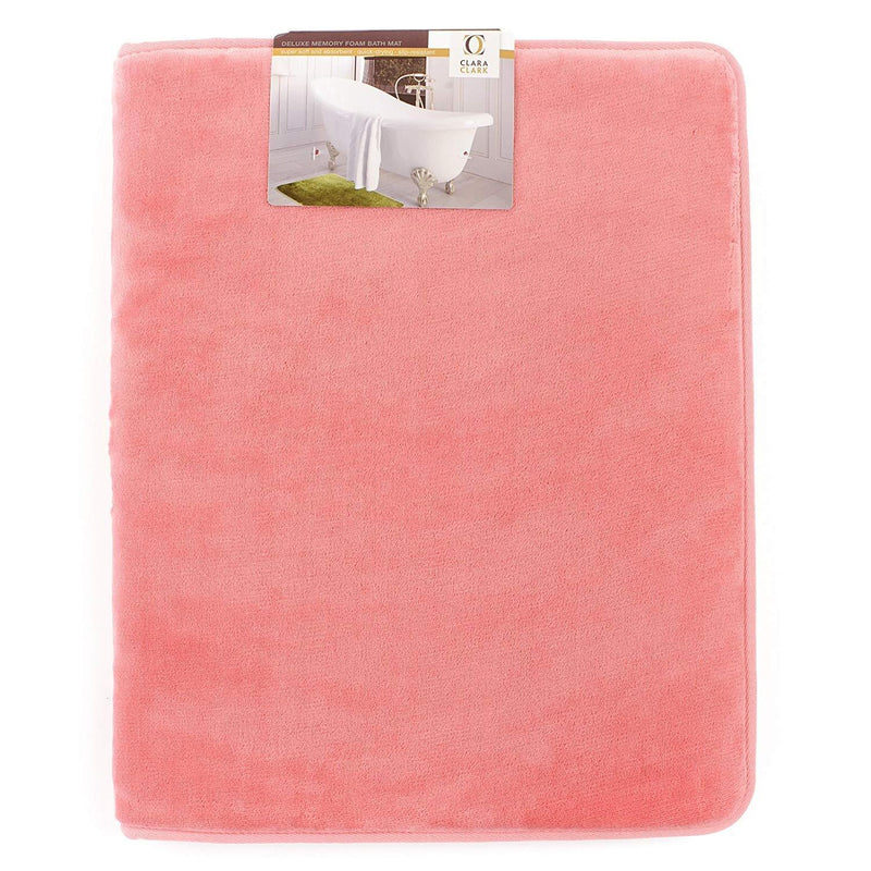 Clara Clark 2-Pack Bath Mat Set – Large and Small Bathroom Rug Set, Absorbent Memory Foam Bath Rugs, Non-Slip, Thick, Cozy Velvet Microfiber Bathrug, Plush Shower, Toilet Floor Bathmats Carpet, Black