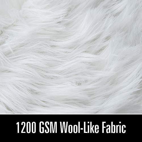 PAGISOFE Soft Faux Sheepskin Fluffy Rugs for Bedroom Kids Room, High Pile Faux Fur Area Rug Bedside Floor Carpet Photography, 3x5 Feet Rectangular Grey