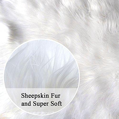 OJIA Deluxe Soft Fuzzy Fur Rugs Faux Sheepskin Shaggy Area Rugs Fluffy Modern Kids Carpet for Living Room Bedroom Sofa Bedside Decor(2 x 3ft, Grey)