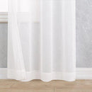 2 Panel Sheer Curtains White 84 inch Living Room Drapes Window Curtain Voile Sheers Linen Textured