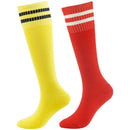 Youth Soccer Socks Fasoar Teens Knee High Football Socks Long Striped Rugby Tube Socks 2/6/10 Pairs