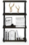 Furinno (99557BK/GY) Turn-N-Tube 4-Tier Multipurpose Shelf Display Rack - Black/Grey