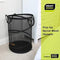 Smart Design Deluxe Mesh Pop Up Square Laundry Hamper w/ Side Pocket & Handles - VentilAir Fabric Collapsible Design - for Clothes & Laundry - Home - (Holds 2 Loads) (14 x 23 Inch) [Black]