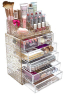 Sorbus Acrylic Cosmetic Makeup and Jewelry Storage Case Display-Spacious Design-for Bathroom, Dresser, Vanity and Countertop (4 Large, 2 Small Drawers, Clear)