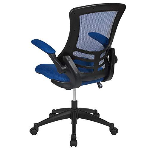 Flash Furniture Mid-Back Black Mesh Swivel Ergonomic Task Office Chair with Flip-Up Arms - BL-X-5M-BK-GG