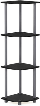 Furinno Turn-N-Tube 5 Tier Corner Display Rack Multipurpose Shelving Unit, Columbia Walnut/Black