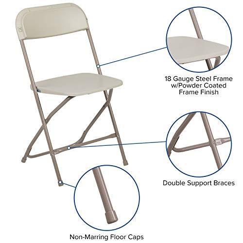 Flash Furniture 10 Pk. HERCULES Series 650 lb. Capacity Premium White Plastic Folding Chair