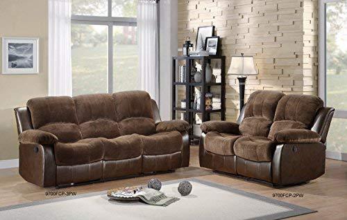 Homelegance Resonance 83" Bonded Leather Double Reclining Sofa, Brown