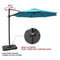 COBANA Offset Rectangular Cantilever Aluminum Patio Umbrella 10 Feet with Cross Base and 360 Degree Rotation, Blue