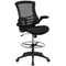 Flash Furniture Mid-Back Black Mesh Swivel Ergonomic Task Office Chair with Flip-Up Arms - BL-X-5M-BK-GG