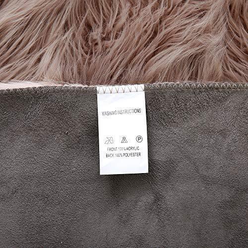 OJIA Deluxe Soft Fuzzy Fur Rugs Faux Sheepskin Shaggy Area Rugs Fluffy Modern Kids Carpet for Living Room Bedroom Sofa Bedside Decor(2 x 3ft, Grey)