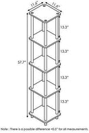 Furinno (99557BK/GY) Turn-N-Tube 4-Tier Multipurpose Shelf Display Rack - Black/Grey