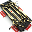 Elfirly 7.0in Professional Pet Grooming Scissors Set,Straight & Thinning & Curved Scissors 4pcs Set for Dog Grooming