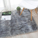 OJIA Deluxe Soft Fuzzy Fur Rugs Faux Sheepskin Shaggy Area Rugs Fluffy Modern Kids Carpet for Living Room Bedroom Sofa Bedside Decor(2 x 3ft, Grey)