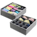 Homyfort Foldable Cloth Storage Box Closet Dresser Drawer Organizer Cube Basket Bins Containers Divider with Drawers for Underwear, Bras, Socks, Ties, Scarves, Set of 6, Grey